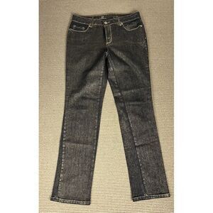 Liz Claiborne Jeans‎ 6P Gold Straight Leg Dark Stretch Flat Front Denim Womens